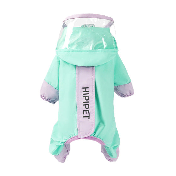 PETTENA ペット服 反射付き4脚防水レインコート