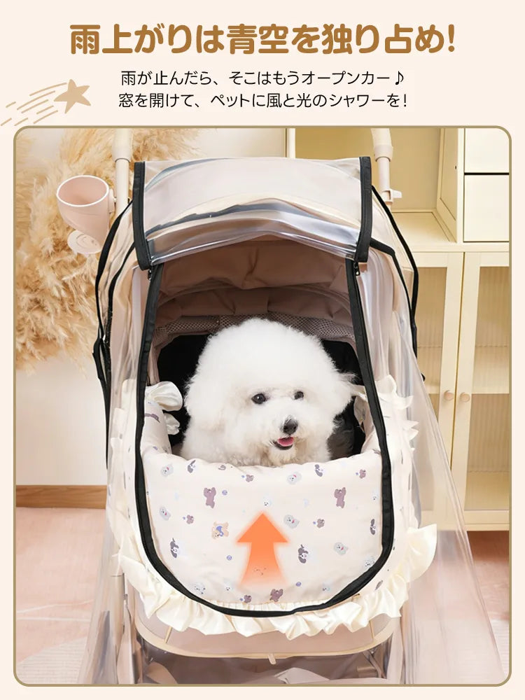ペットカート レインカバー(MILOU(all sizes)/ORION /KNIGHT用 ダブルファスナー)- PETTENA