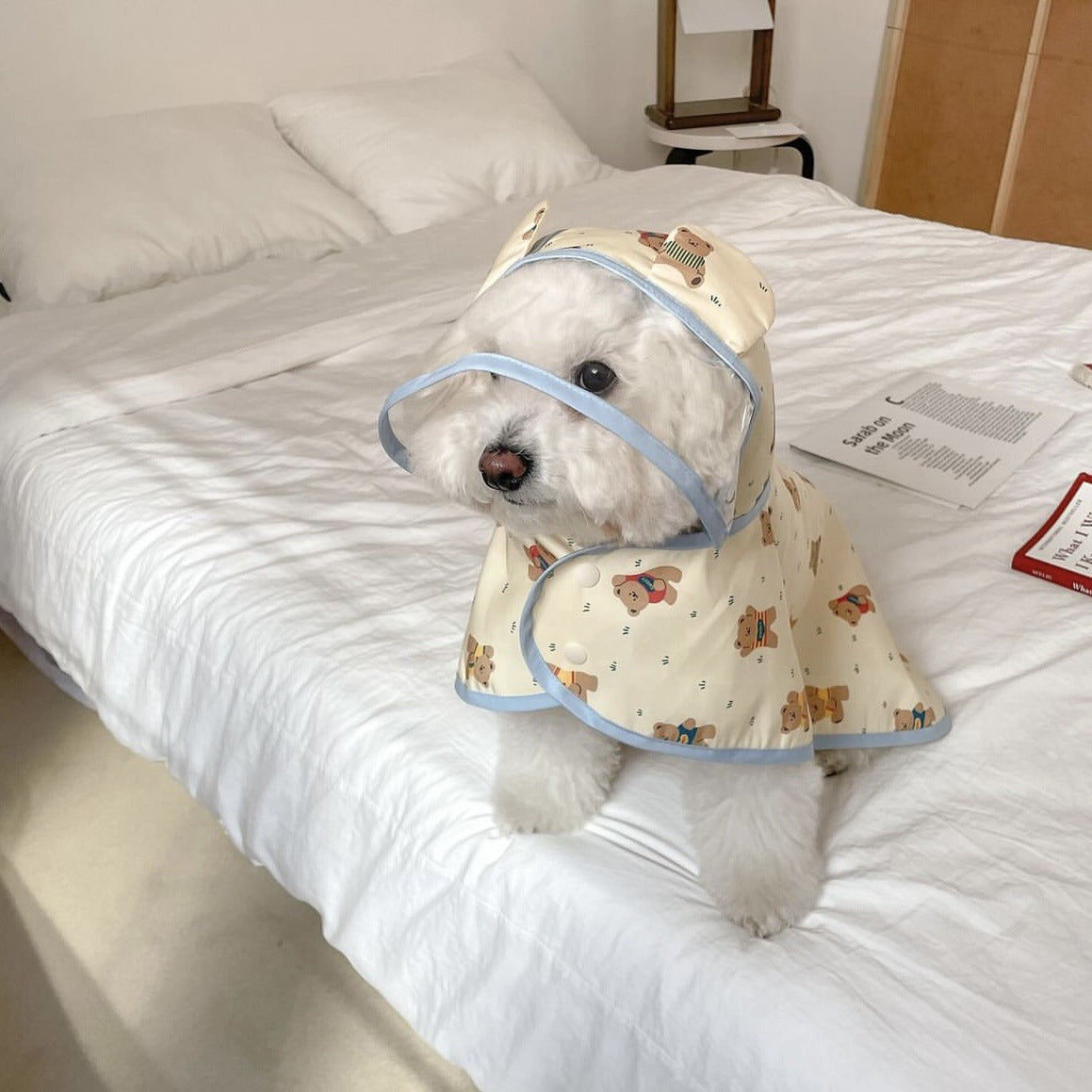 PETTENA ペット服 防水フード付きキャラクターコート