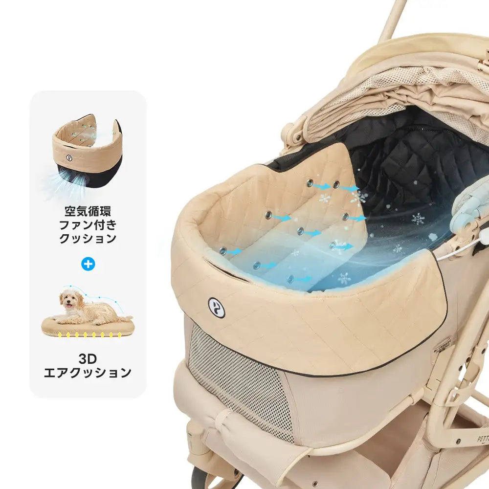 PETTENA MILOU - ワンタッチで全部折りたためる分離型ペットカート