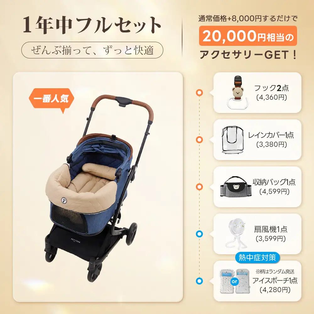 PETTENA MILOU - ワンタッチで全部折りたためる分離型ペットカート