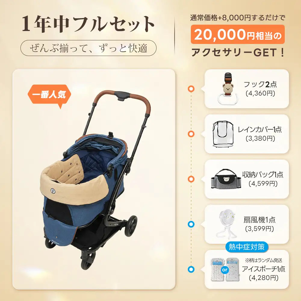 PETTENA MILOU - ワンタッチで全部折りたためる分離型ペットカート