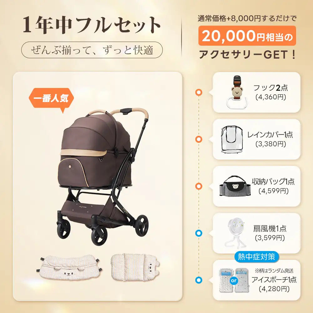 PETTENA MILOU - ワンタッチで全部折りたためる分離型ペットカート