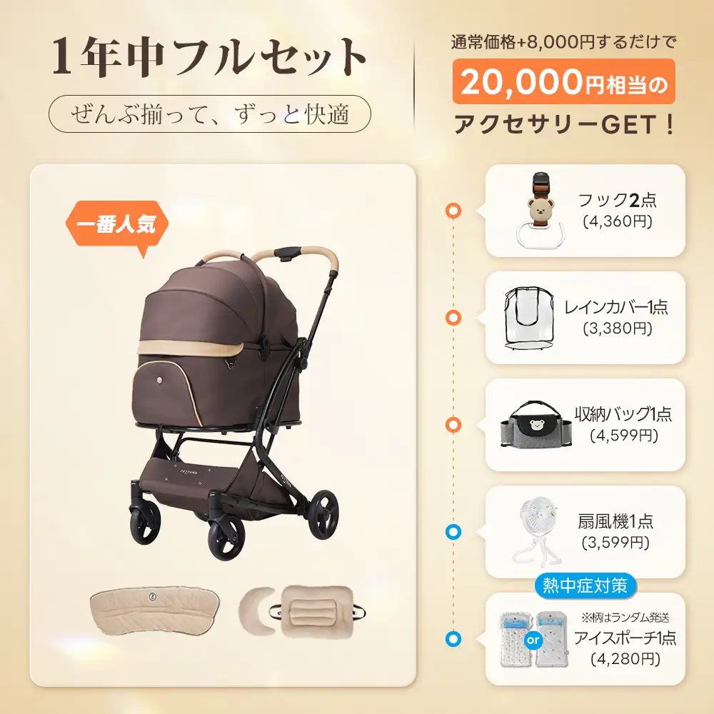 PETTENA MILOU - ワンタッチで全部折りたためる分離型ペットカート