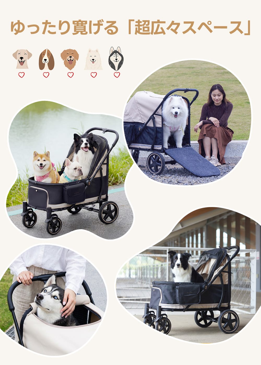 大型犬・多頭飼い向け スロープ付き(耐荷重55kg) - PETTENA TITAN