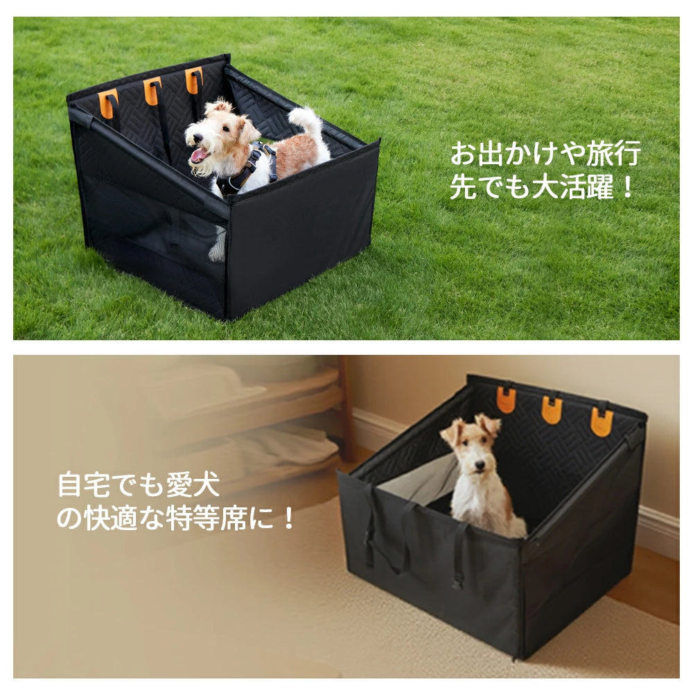 風通しが良いメッシュ窓は、愛犬の快適性だけでなく、運転席からペットの様子を確認できる視認性も確保。涼しさと安心感を両立したPETTENA Selectの特徴。