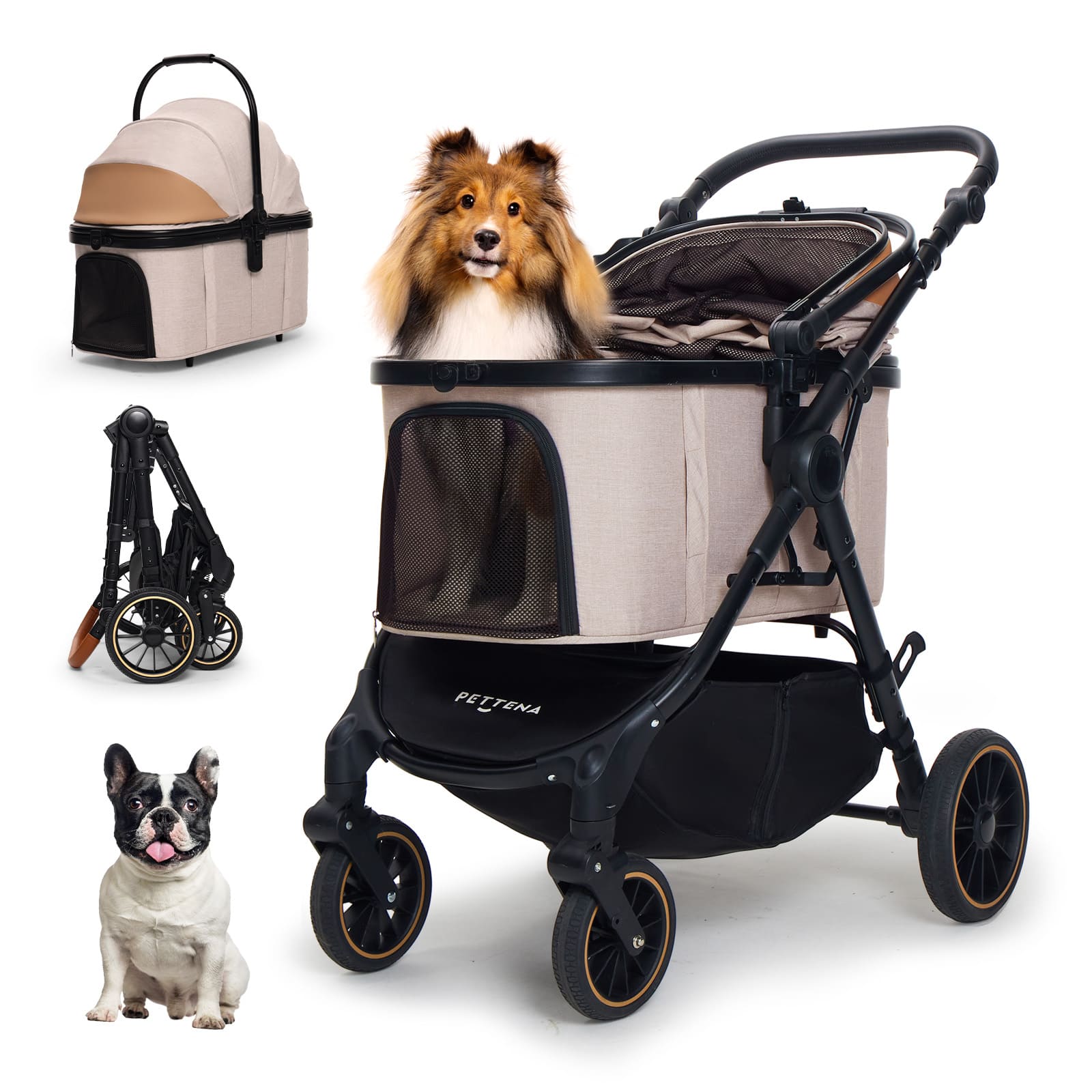 【SNS限定】PETTENA TERRA - 中型犬に設計された最軽量 折りたたみ式分離型ペットカート
