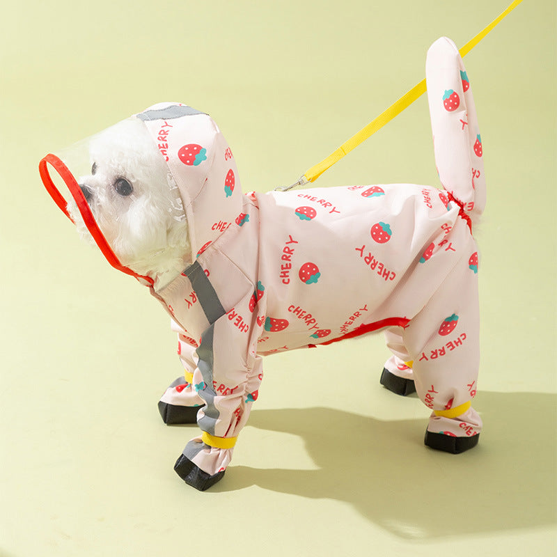 PETTENA ペット服 フルカバーレインコート お菓子リュック付き