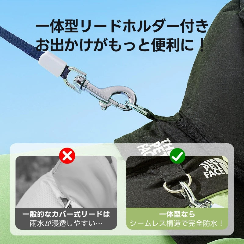 ペット服 透明つば付きペットレインコート