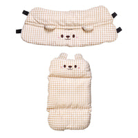 PETTENA夏用冷感クッション2点セット、ベージュ色 A面。冷感素材で暑い夏も快適、2点セットで多彩な使い方。ベージュ色が部屋に馴染み、ペットの安眠と涼しい休憩を提供!