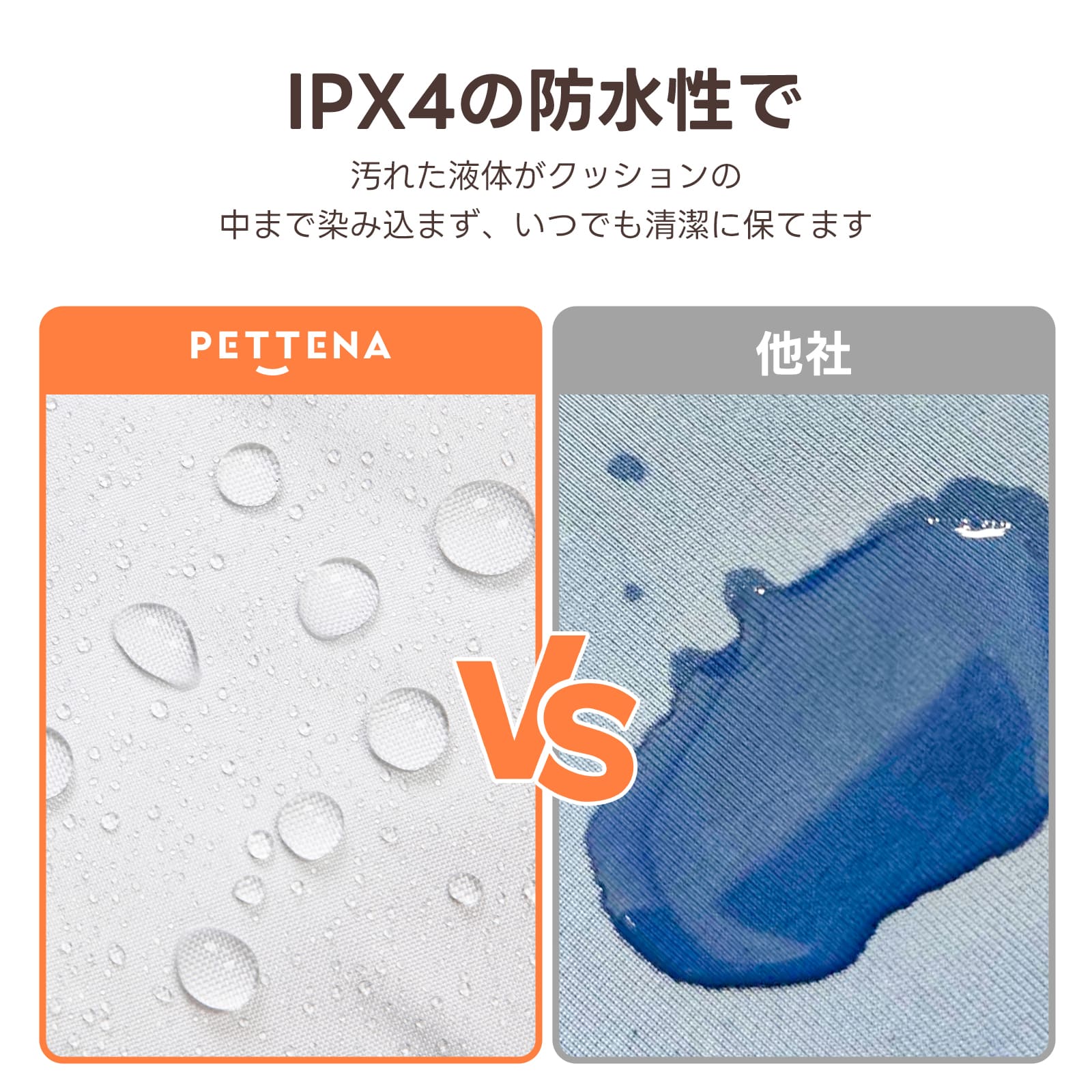 PETTENA夏用冷感クッション2点セット!IPX4防水性で汚れた液体も染み込まず、常に清潔。ペットの暑い夏の休憩を快適&衛生的にサポートする優れもの!