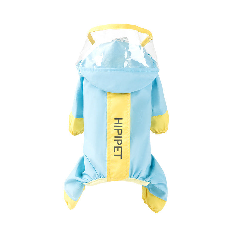 PETTENA ペット服 反射付き4脚防水レインコート