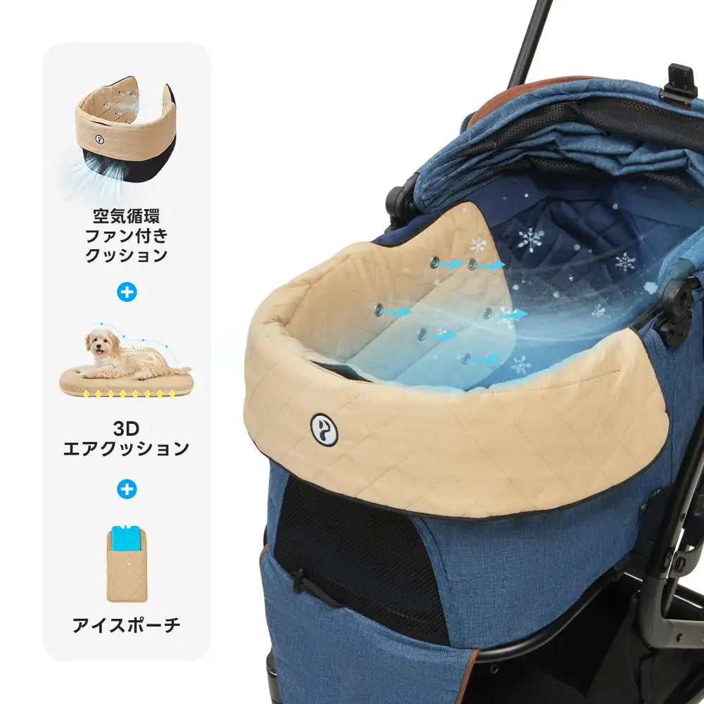 ペットカート MILOU Small Size + ファンクッション Airflow