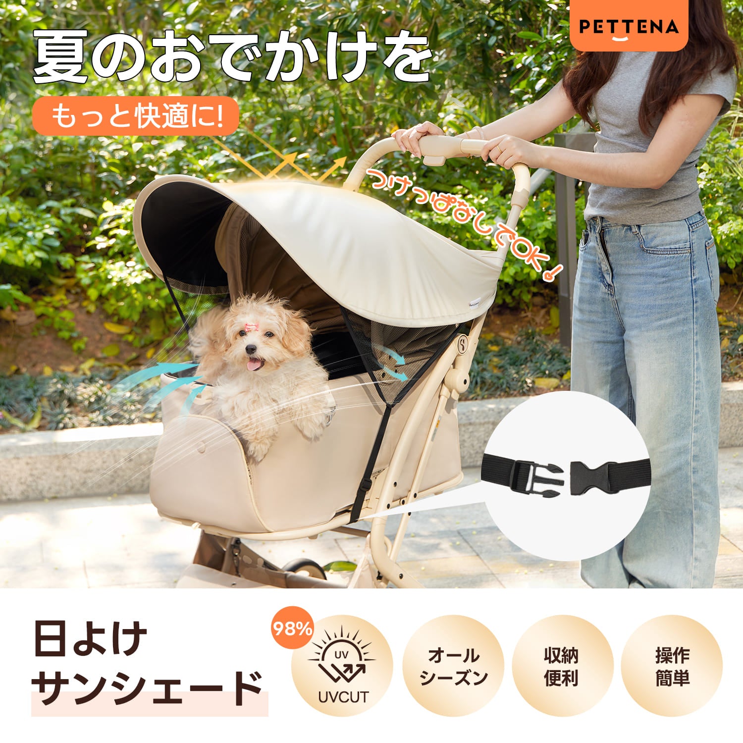ペットカート サンシェード（MILOU(all sizes)/ORION /KNIGHT/NEWTON用）- PETTENA
