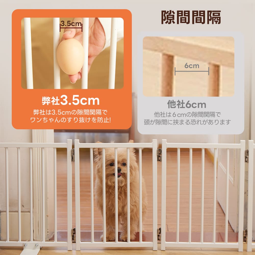 PETTENA ペットゲート 鉄製 40cm自立式 （置くだけ·折りたたみ·脱走防止）