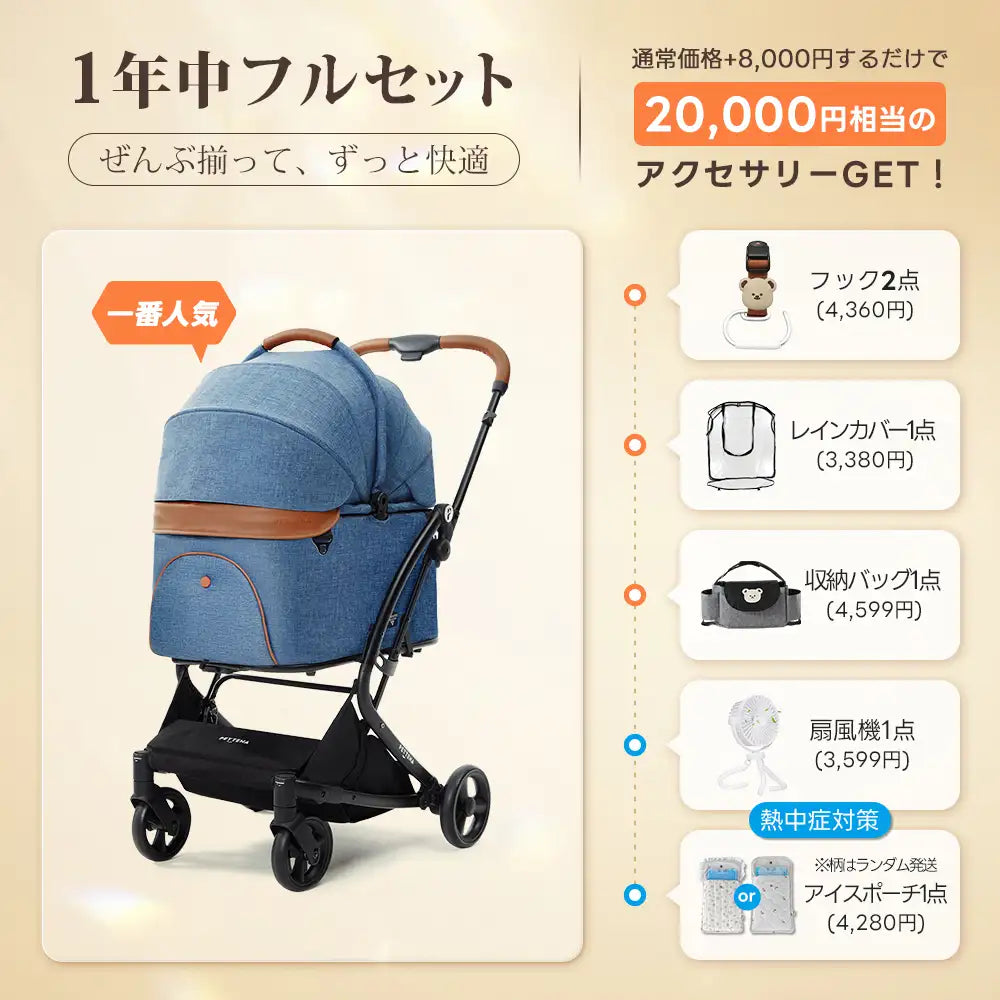 PETTENA MILOU - ワンタッチで全部折りたためる分離型ペットカート