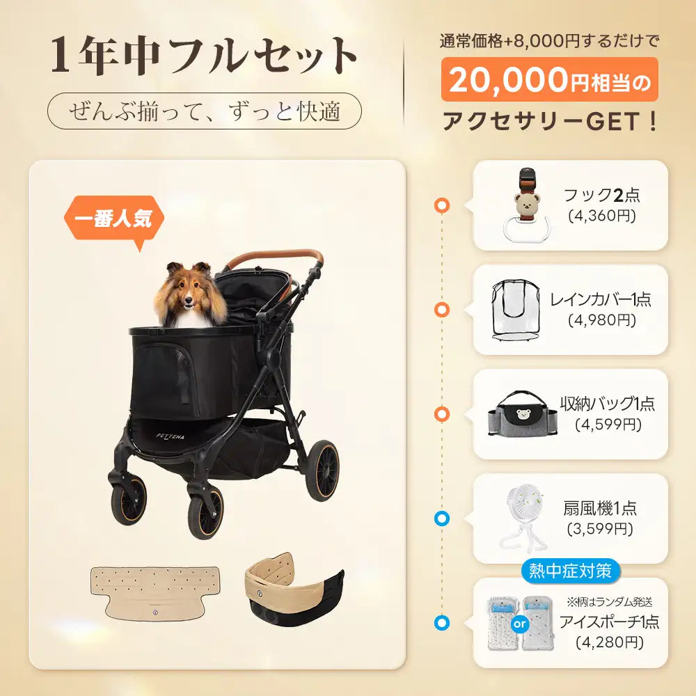 中型犬に設計された最軽量 折りたたみ式分離型ペットカート - PETTENA TERRA