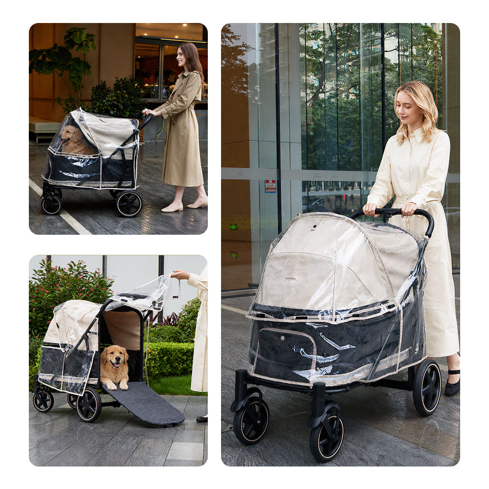 【TITAN専用】大型犬用レインカバー｜高透明・簡単装着・通気性・快適お出かけガード