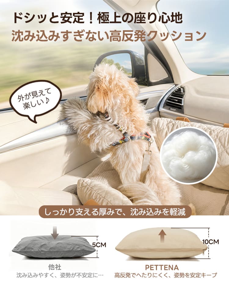 ISOFIX対応で安全・安心の犬用ドライブベッド - PETTENA NIDO