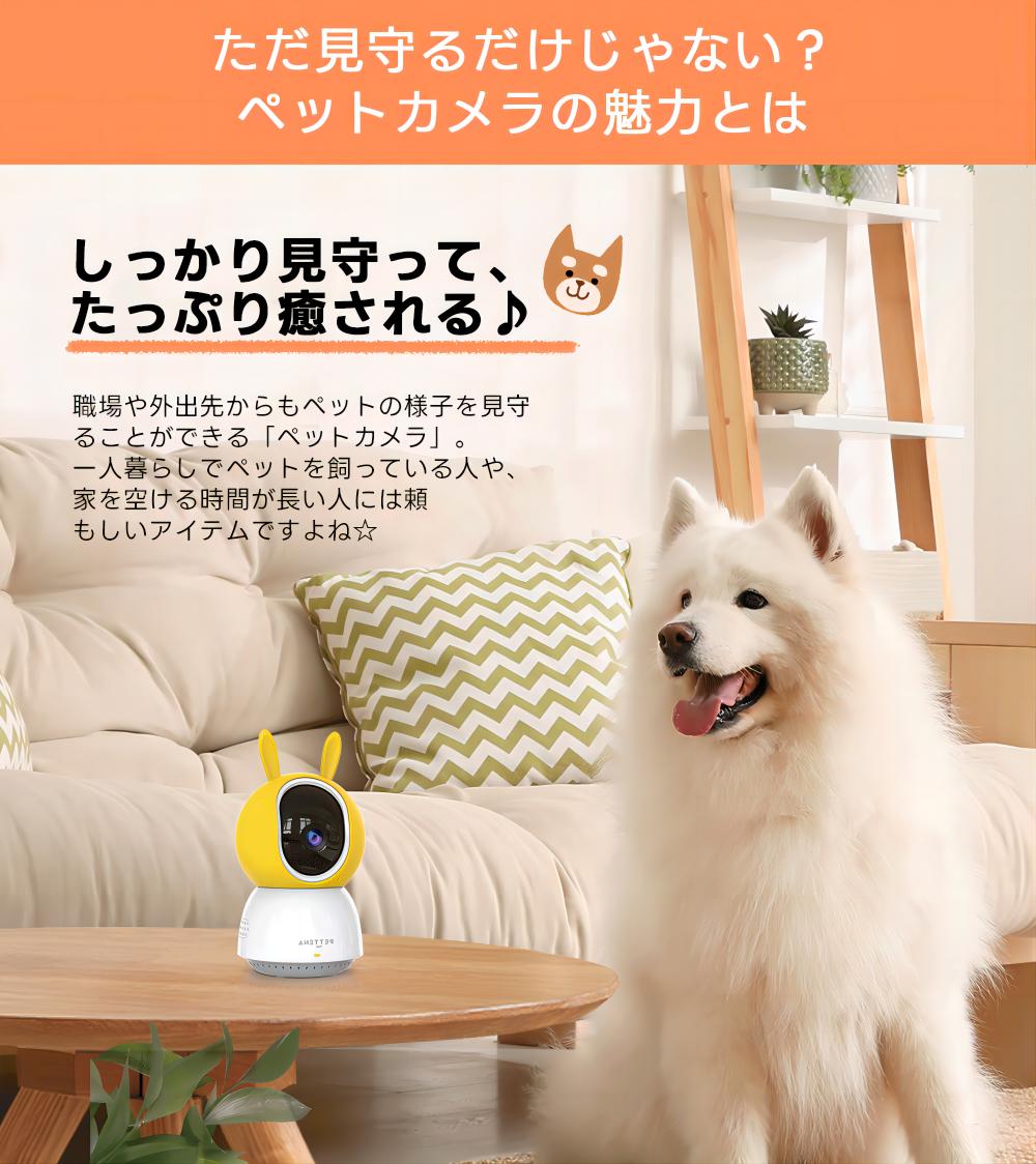 室内用小型ペット見守りカメラ