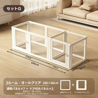 PETTENA 高透明クリアペットサークル アクリル製（工具不要・自由配置）