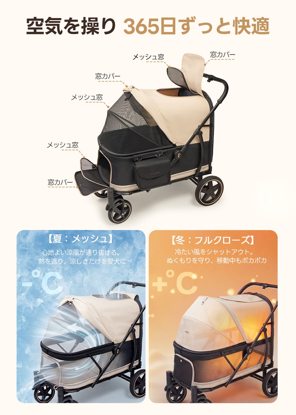 大型犬・多頭飼い向け スロープ付き（耐荷重55kg） - PETTENA TITAN