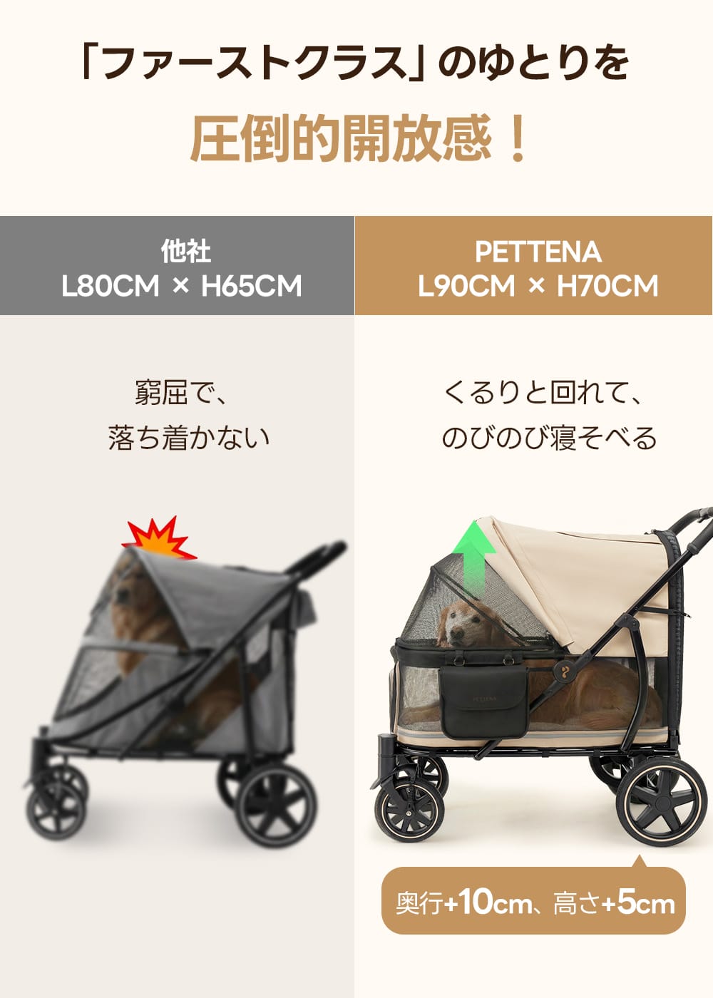 大型犬・多頭飼い向け スロープ付き（耐荷重55kg） - PETTENA TITAN