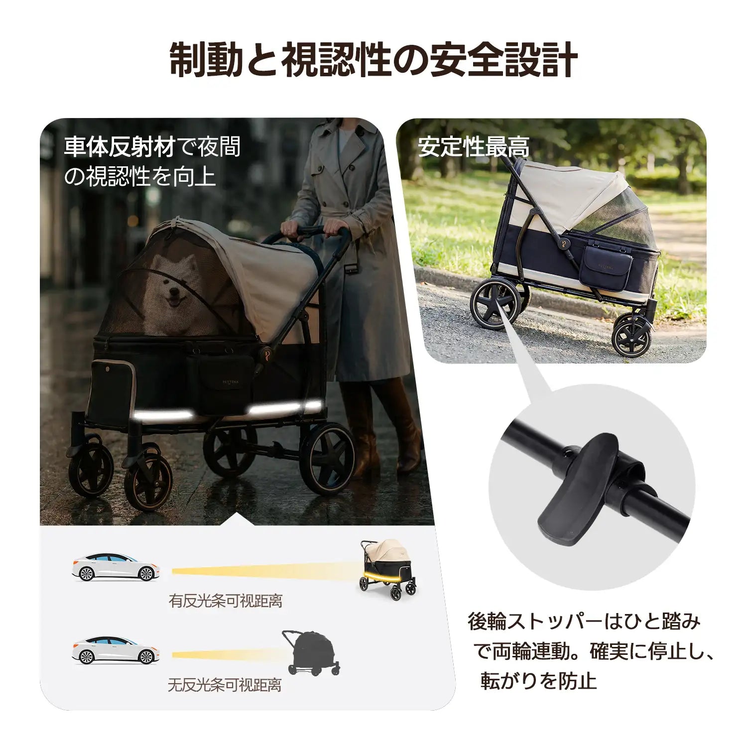 PETTENA TITAN - 大型犬・多頭飼い用頑丈ペットカート スロープ付き