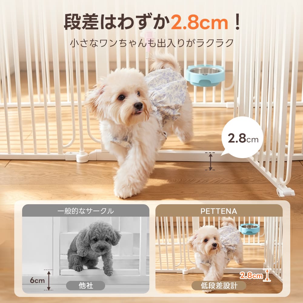 PETTENA ペットフェンス - すき間3.5cmですり抜け防止（超小型犬・小型犬用）