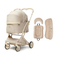 PETTENA ワンタッチ折りたたみ式分離型MILOUペットカート クリームベージュ色 　　+ ダイヤ柄セット