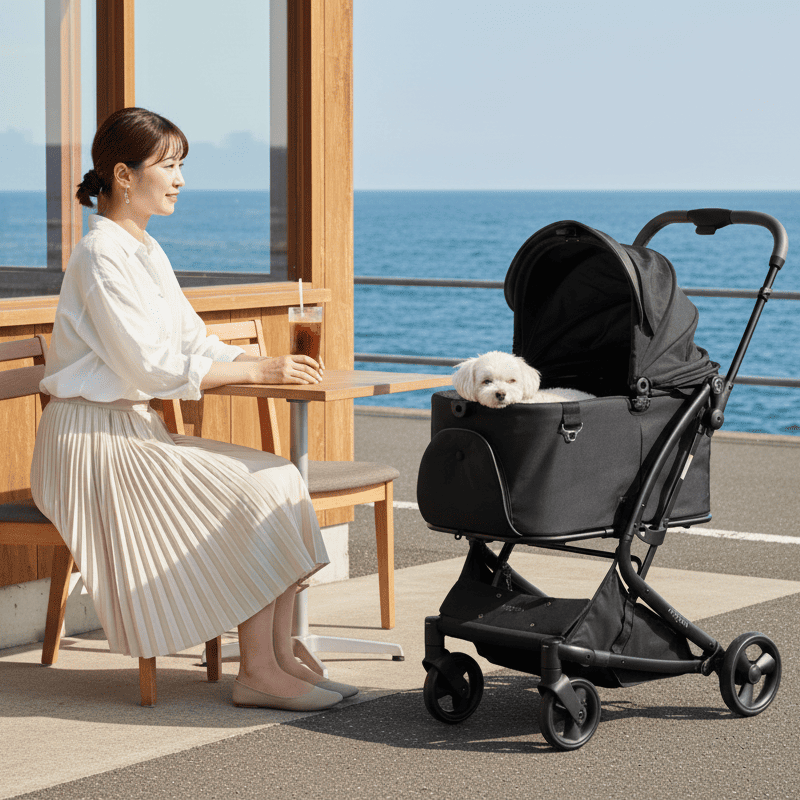 PETTENA MILOU - ワンタッチで全部折りたためる分離型ペットカート