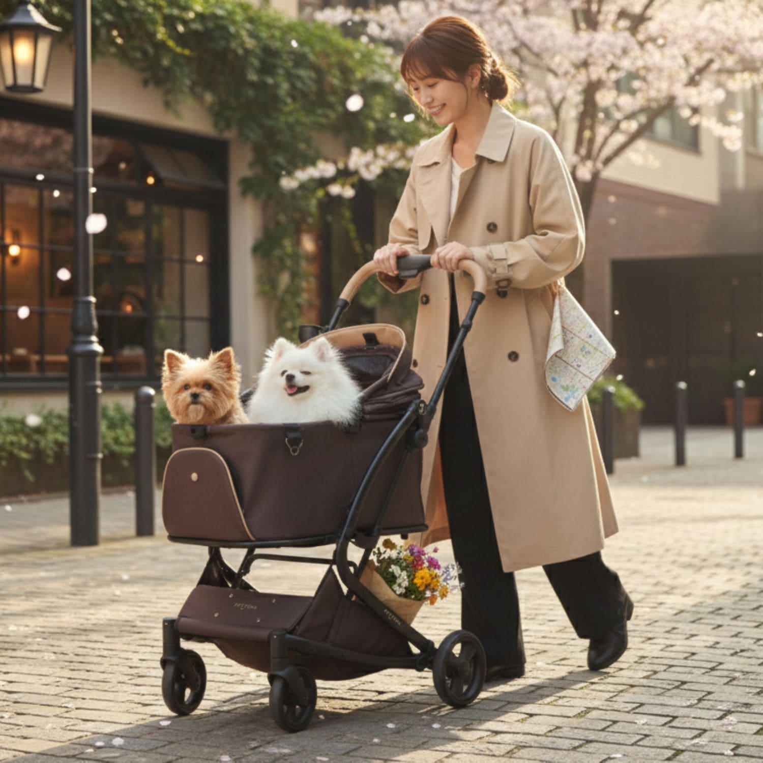 ワンタッチで全部折りたためる分離型ペットカート - PETTENA MILOU