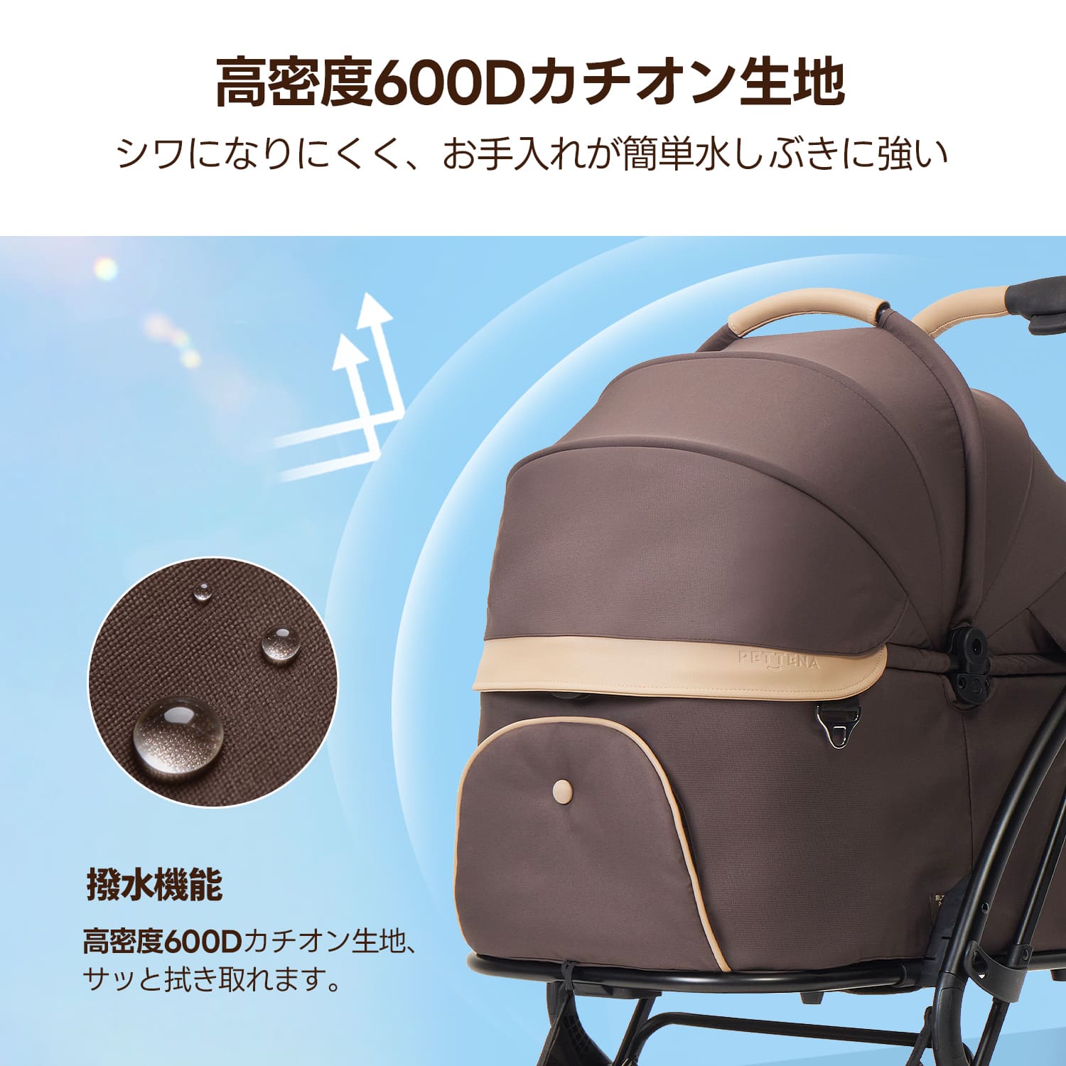 ワンタッチで全部折りたためる分離型ペットカート - PETTENA MILOU