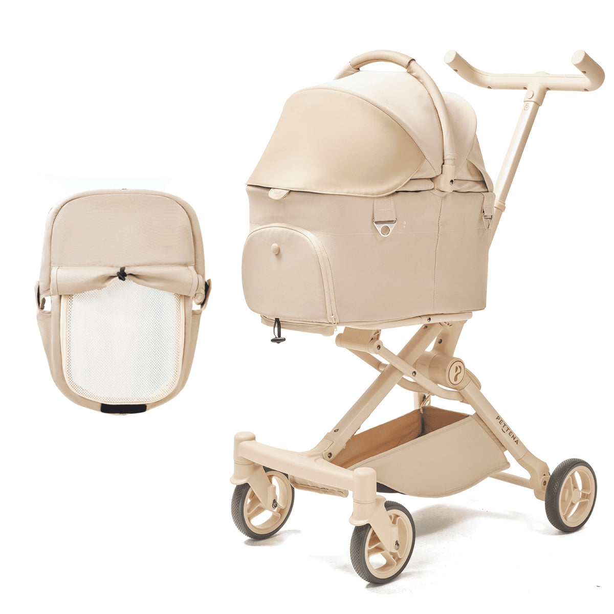 【プレミアム進化】超軽量＆電車対応 分離型ペットカート - PETTENA PETITE PRO