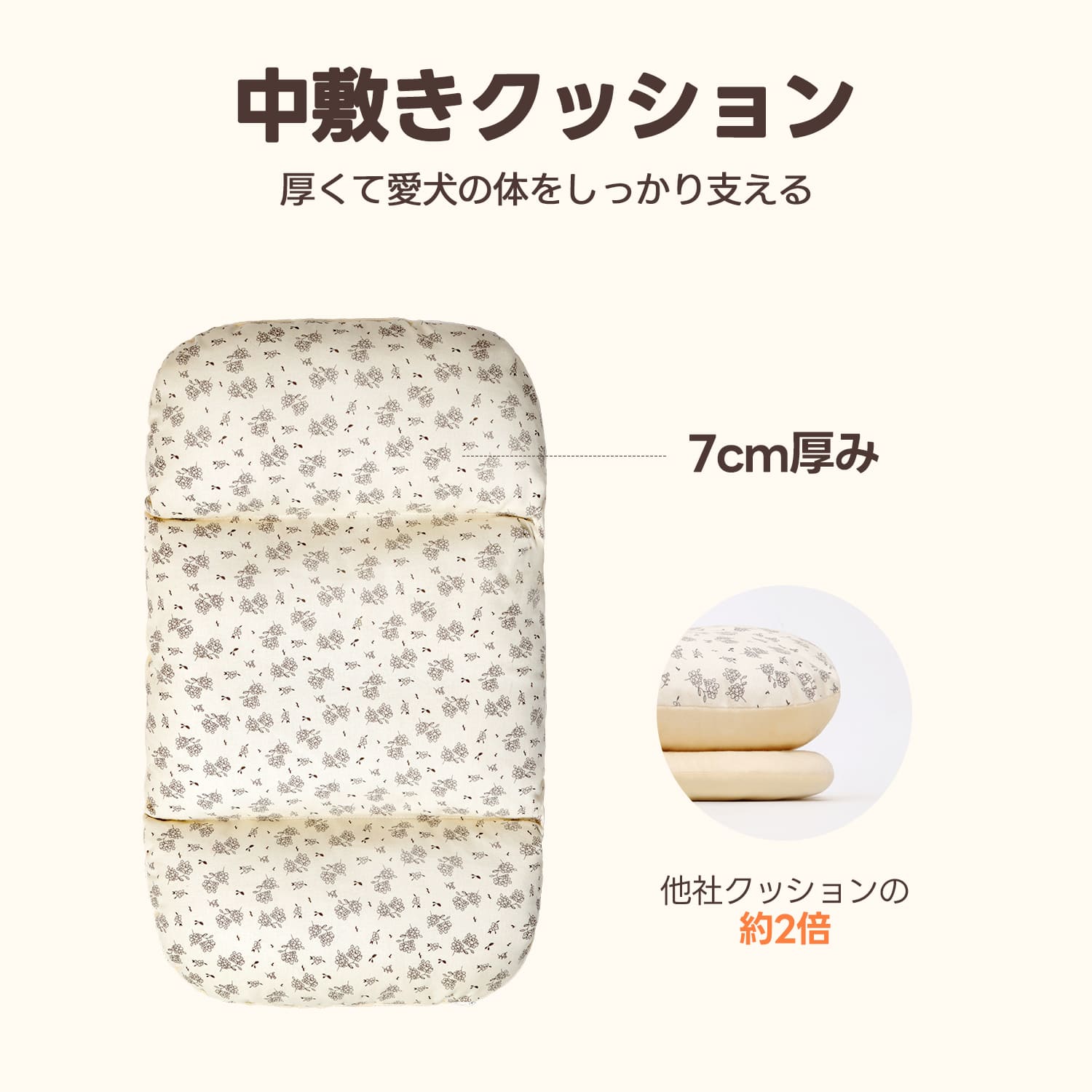 ペットカート クッション（小花柄）2点セット - PETTENA