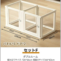 PETTENA 高透明クリアペットサークル アクリル製（工具不要・自由配置）