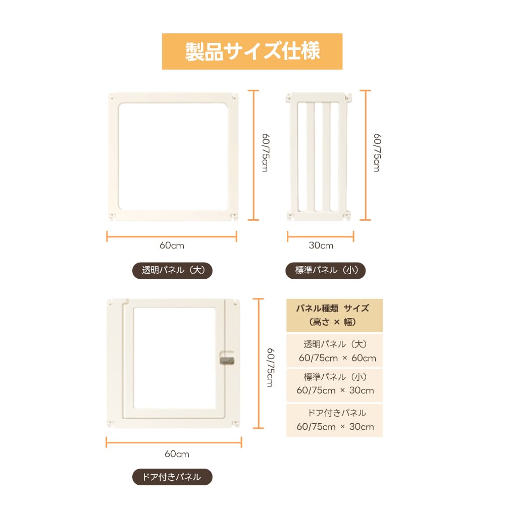PETTENA 高透明クリアペットサークル アクリル製（工具不要・自由配置）